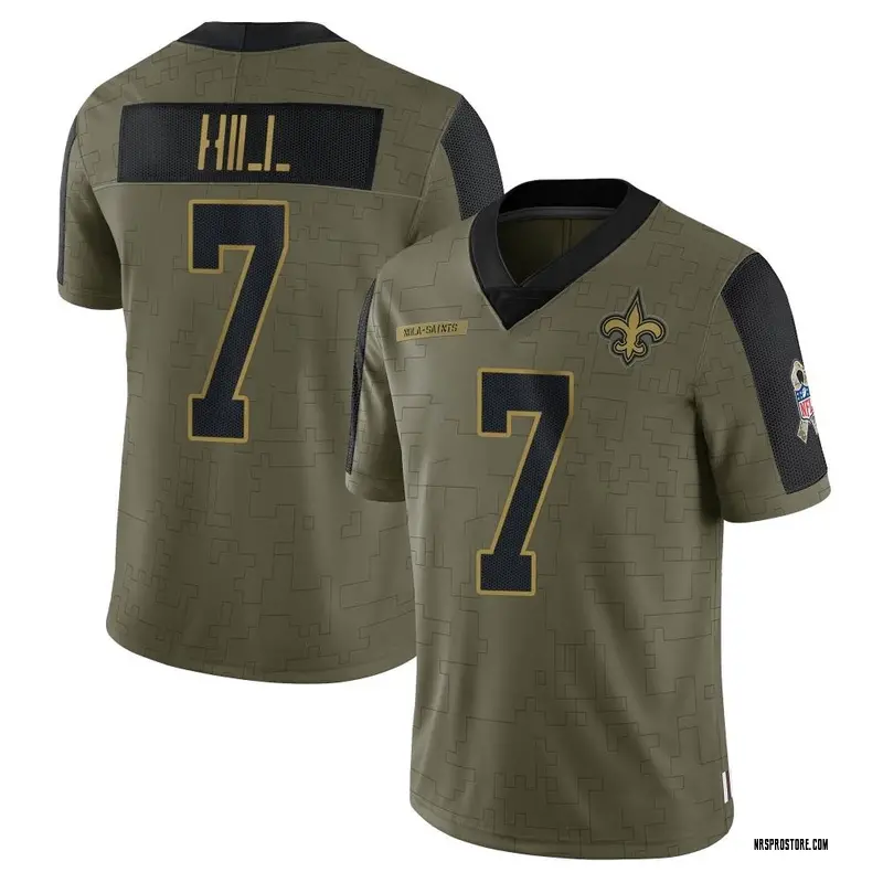 Olive Men's Taysom Hill New Orleans Saints Limited 2021 Salute To Service Jersey