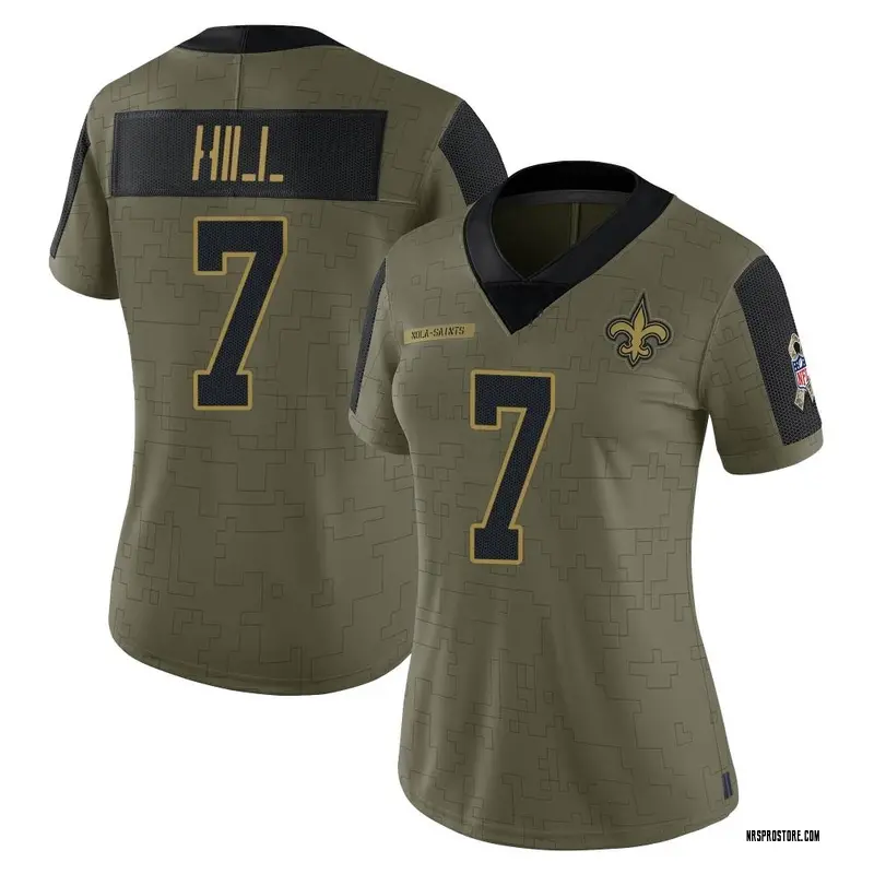 Olive Women's Taysom Hill New Orleans Saints Limited 2021 Salute To Service Jersey